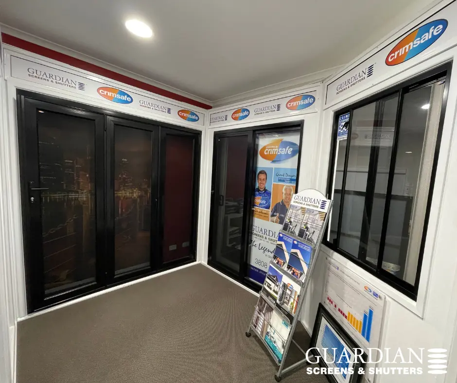 The Crimsafe display inside the Guardian showroom